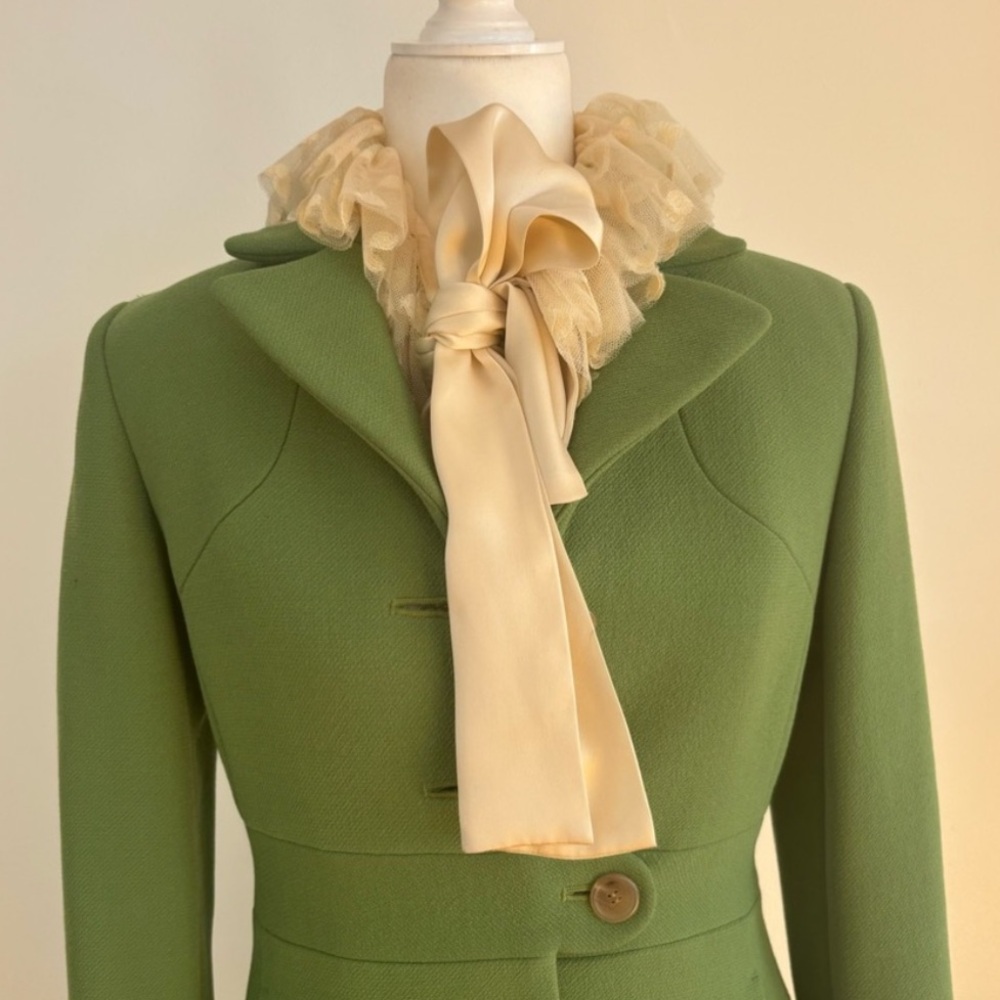 J Crew Kelly Green Day Coat Dressy Wool Blend Fitted Small - Picture 2 of 15